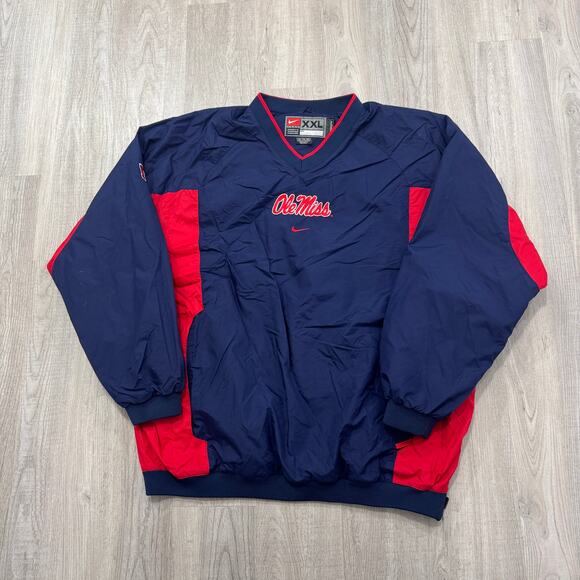 Vintage Nike Ole Miss Rebels Windbreaker Men's 2XL Center Swoosh Mississippi